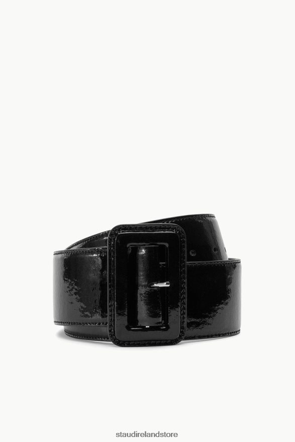 Women Accessories Black Patent STAUD WIDE WAIST BELT H8RLPJ856