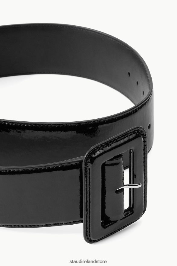 Women Accessories Black Patent STAUD WIDE WAIST BELT H8RLPJ856