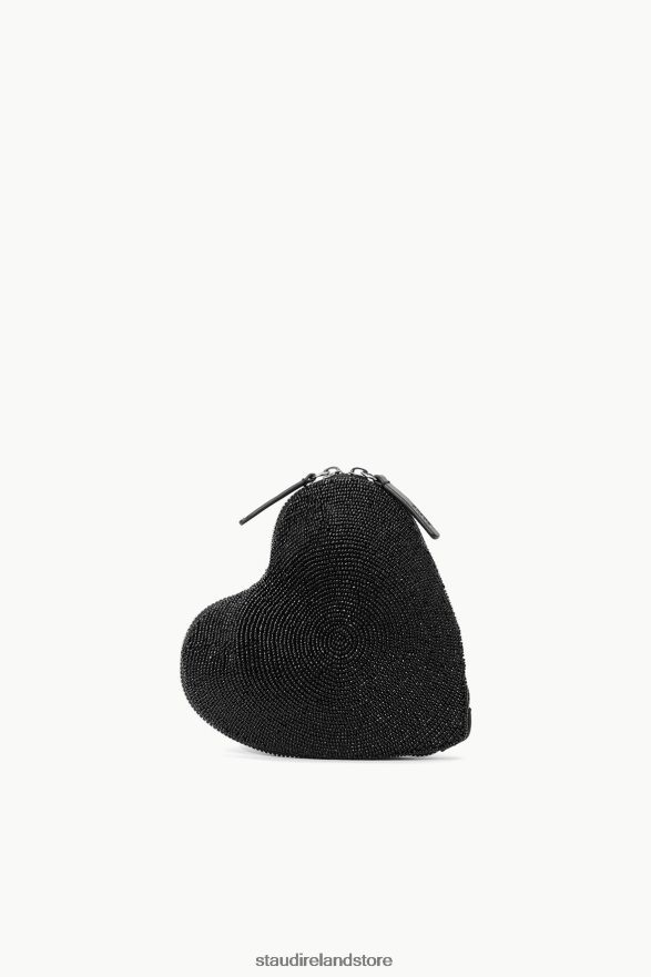 Women Accessories Black STAUD BEADED HEART CLUTCH H8RLPJ836