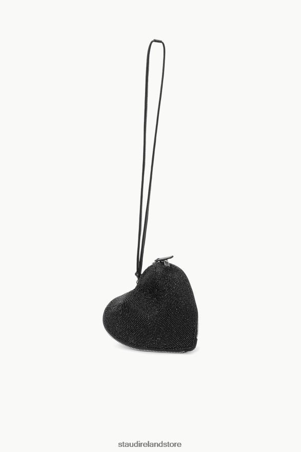 Women Accessories Black STAUD BEADED HEART CLUTCH H8RLPJ836