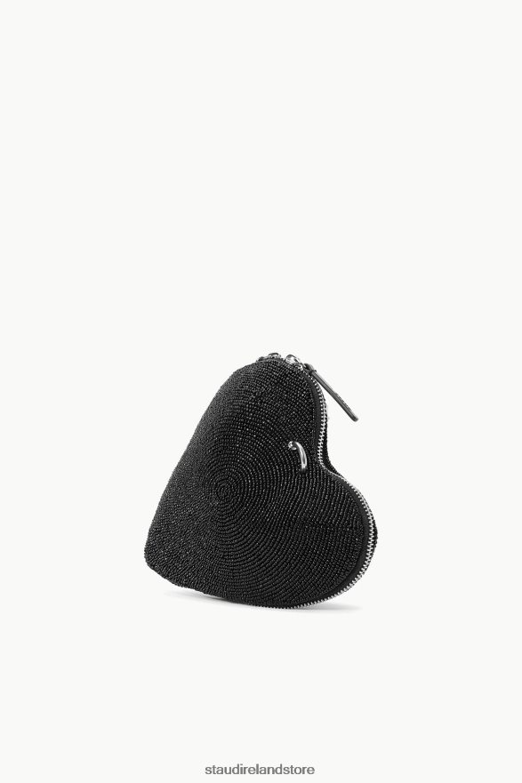Women Accessories Black STAUD BEADED HEART CLUTCH H8RLPJ836
