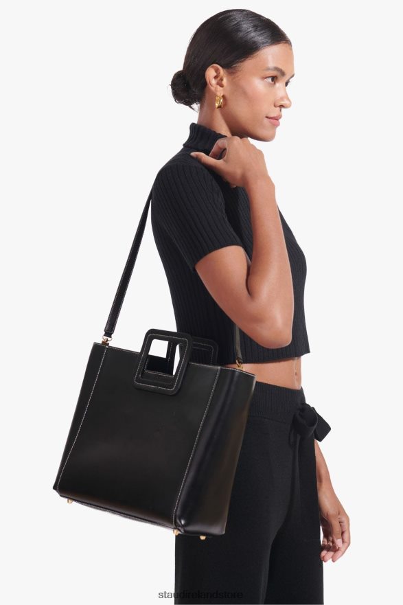 Women Accessories Black STAUD SHIRLEY LEATHER BAG H8RLPJ832