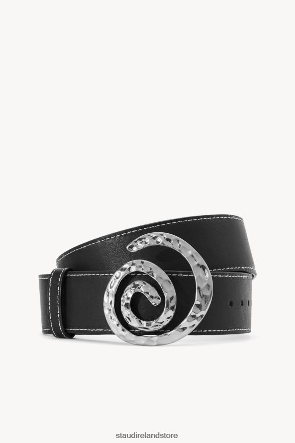 Women Accessories Black STAUD SWIRL BUCKLE BELT H8RLPJ851