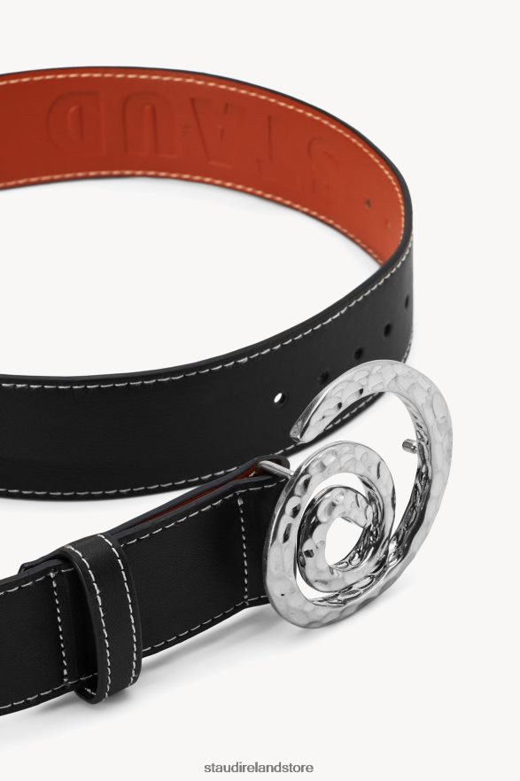 Women Accessories Black STAUD SWIRL BUCKLE BELT H8RLPJ851