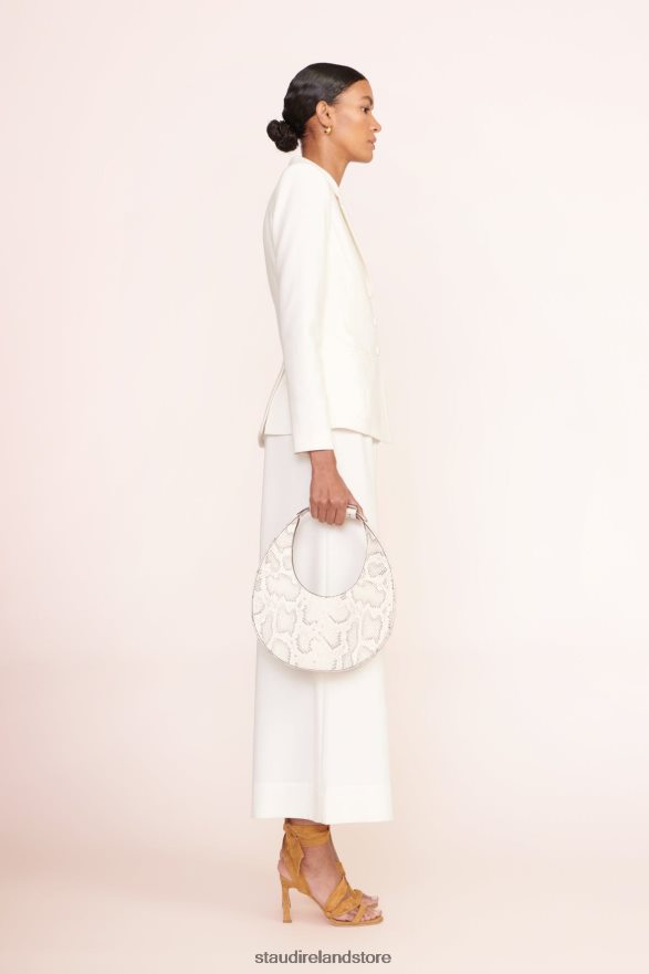 Women Accessories Bleached STAUD MOON BAG SNAKE EMBOSSED H8RLPJ755
