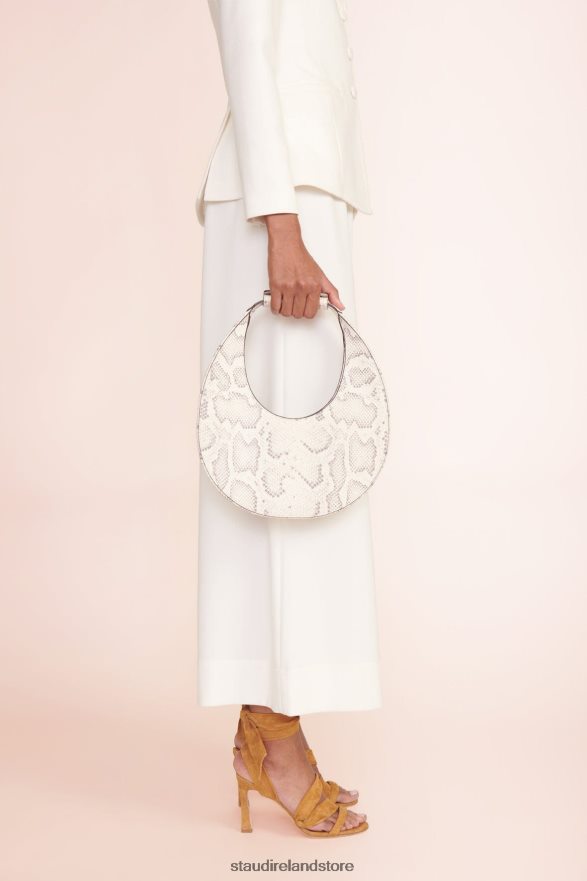 Women Accessories Bleached STAUD MOON BAG SNAKE EMBOSSED H8RLPJ755