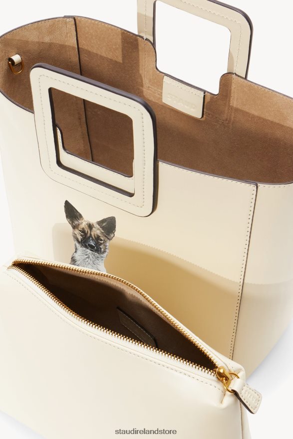 Women Accessories Cream STAUD CUSTOM SHIRLEY LEATHER BAG H8RLPJ1016