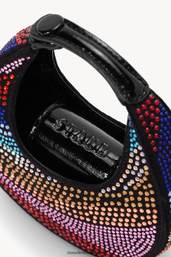 Women Accessories Rainbow Black STAUD MICRO MOON CRYSTAL BAG H8RLPJ829