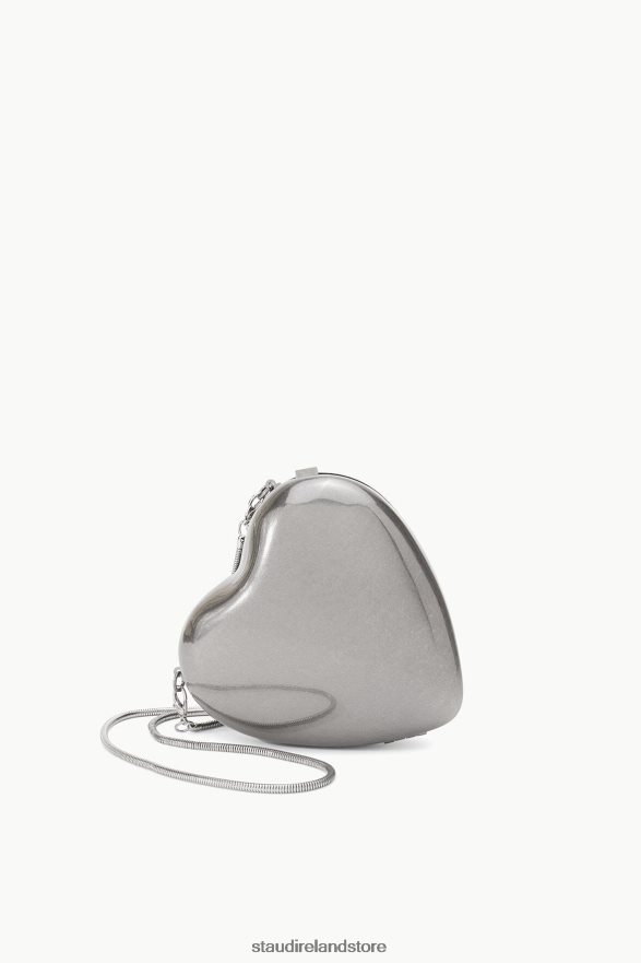 Women Accessories Silver STAUD METAL HEART CLUTCH H8RLPJ841