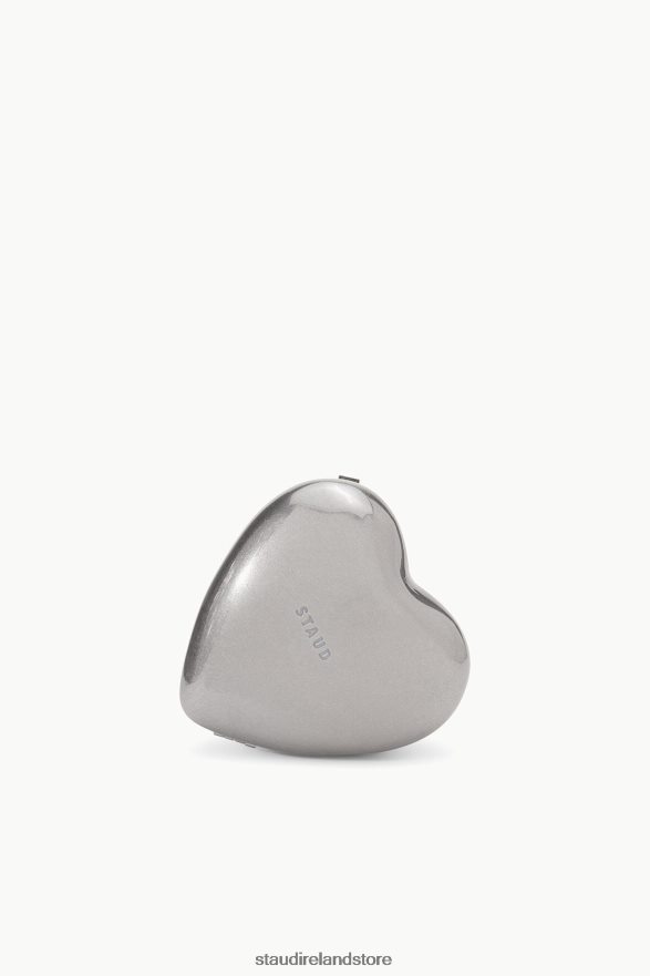 Women Accessories Silver STAUD METAL HEART CLUTCH H8RLPJ841