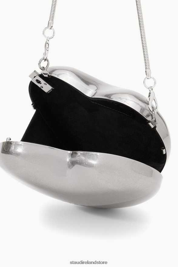 Women Accessories Silver STAUD METAL HEART CLUTCH H8RLPJ841
