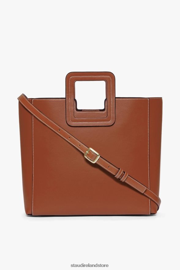 Women Accessories Tan STAUD SHIRLEY LEATHER BAG SADDLE H8RLPJ835