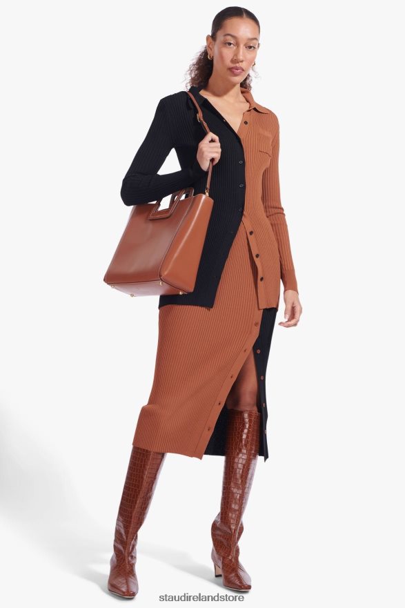 Women Accessories Tan STAUD SHIRLEY LEATHER BAG SADDLE H8RLPJ835