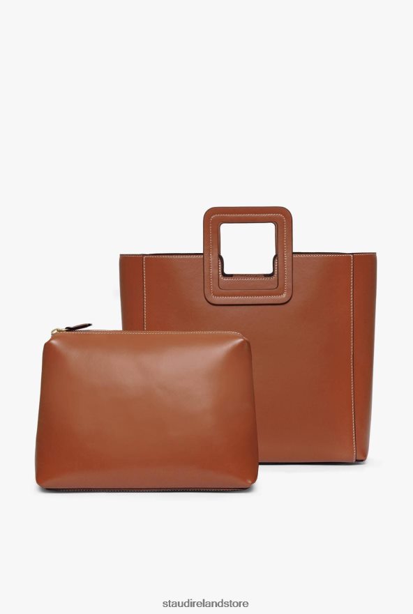 Women Accessories Tan STAUD SHIRLEY LEATHER BAG SADDLE H8RLPJ835