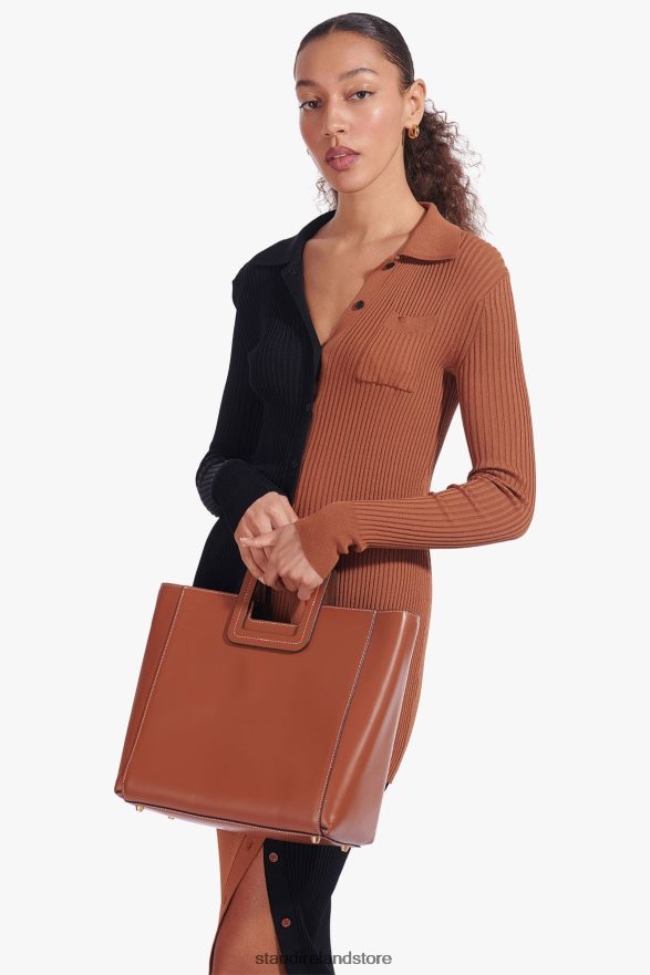 Women Accessories Tan STAUD SHIRLEY LEATHER BAG SADDLE H8RLPJ835