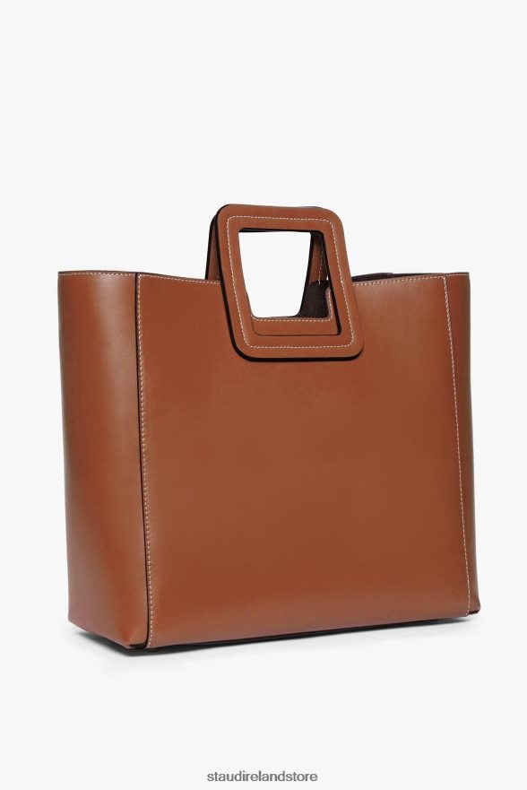 Women Accessories Tan STAUD SHIRLEY LEATHER BAG SADDLE H8RLPJ835