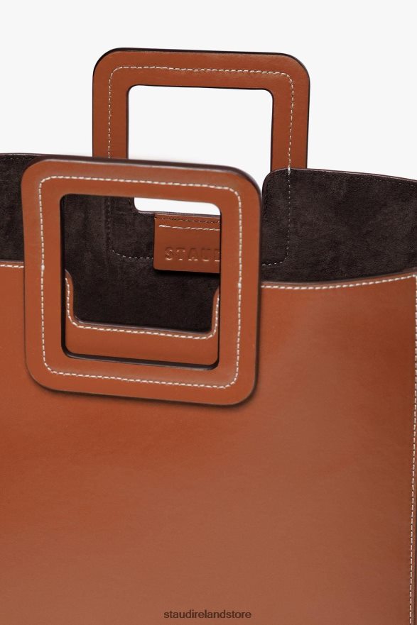 Women Accessories Tan STAUD SHIRLEY LEATHER BAG SADDLE H8RLPJ835