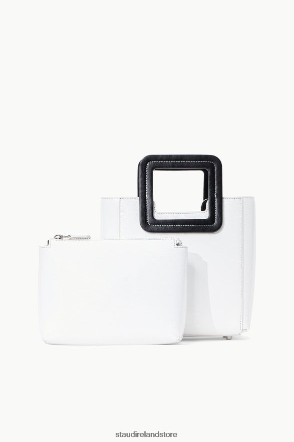 Women Accessories White Black STAUD MINI SHIRLEY LEATHER BAG H8RLPJ821