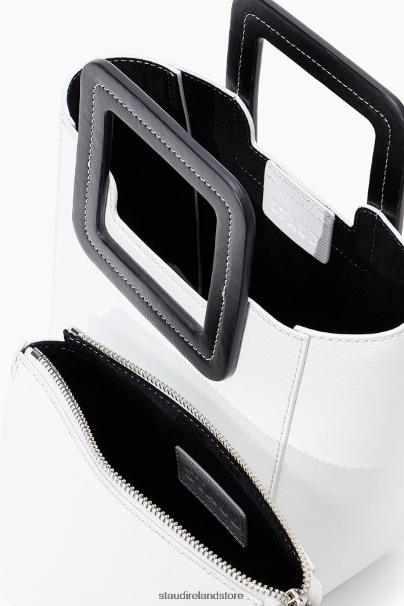 Women Accessories White Black STAUD MINI SHIRLEY LEATHER BAG H8RLPJ821