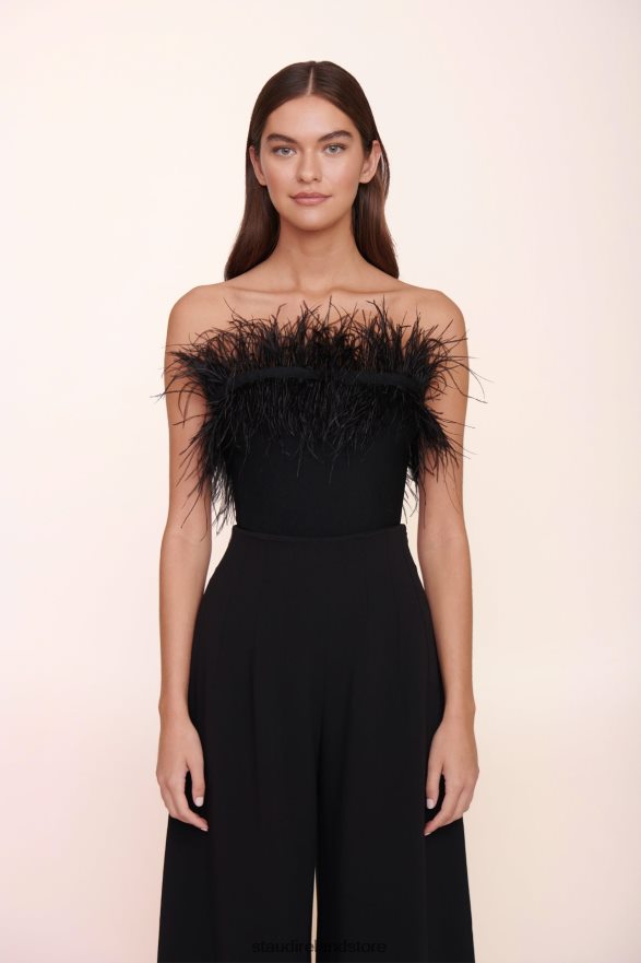 Women Bridal Black STAUD NELLIE TOP H8RLPJ1056