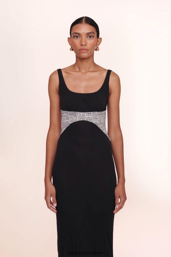 Women Bridal Black/Sea Netting STAUD LAYLANI DRESS H8RLPJ1051