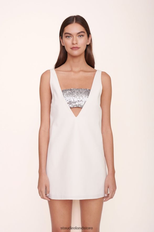 Women Bridal Ivory Silver Sequins STAUD IRIE DRESS H8RLPJ1053