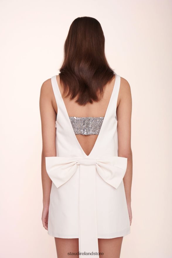 Women Bridal Ivory Silver Sequins STAUD IRIE DRESS H8RLPJ1053