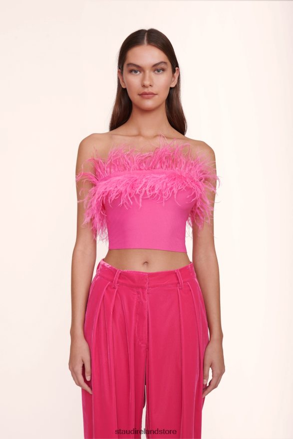 Women Bridal Shocking Pink STAUD NELLIE TOP H8RLPJ1058