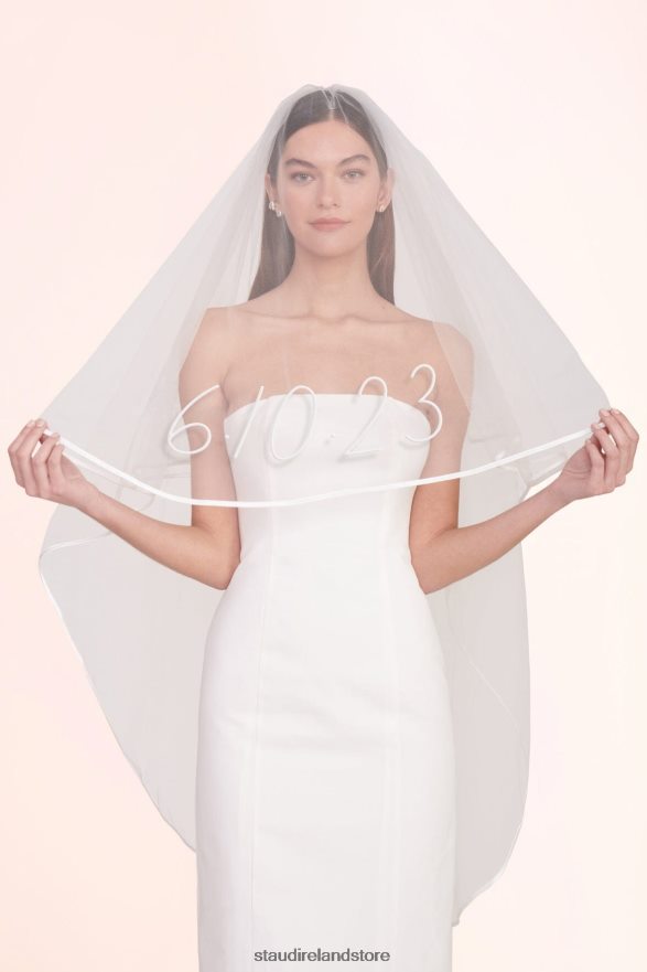 Women Bridal White STAUD CUSTOM EMBROIDERED VEIL H8RLPJ1047
