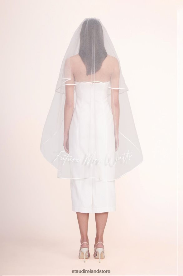 Women Bridal White STAUD CUSTOM EMBROIDERED VEIL H8RLPJ1047