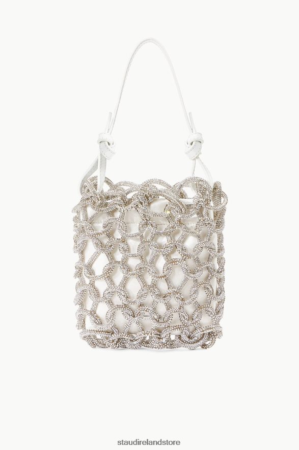 Women Bridal White STAUD TINI CRYSTAL BAG RHINESTONES H8RLPJ1044