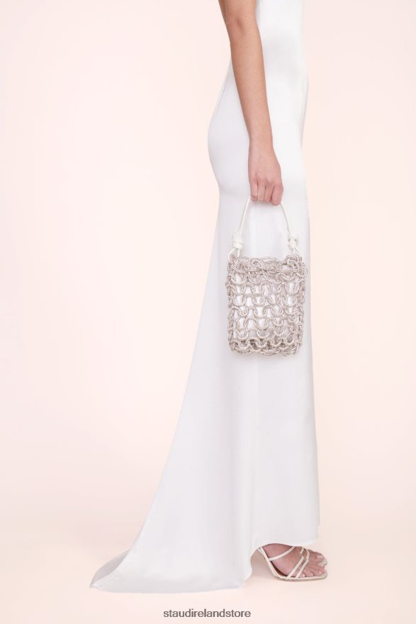Women Bridal White STAUD TINI CRYSTAL BAG RHINESTONES H8RLPJ1044