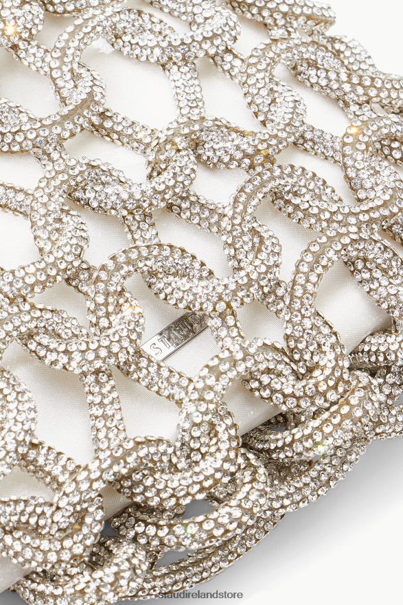 Women Bridal White STAUD TINI CRYSTAL BAG RHINESTONES H8RLPJ1044