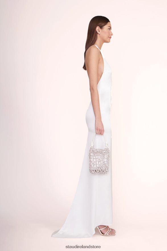 Women Bridal White STAUD TINI CRYSTAL BAG RHINESTONES H8RLPJ1044