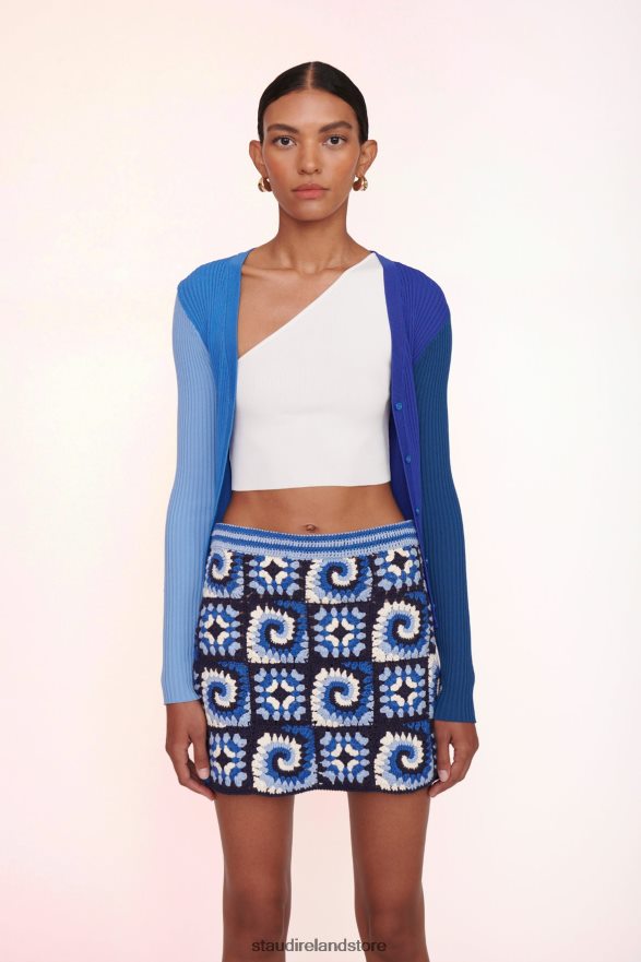 Women Clothing Acid Cobalt STAUD BRAZING SKIRT H8RLPJ503