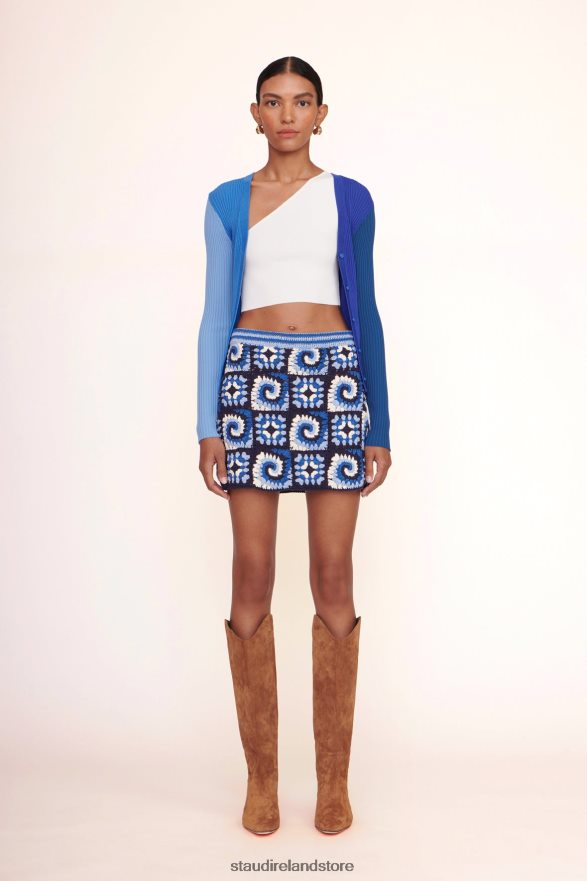 Women Clothing Acid Cobalt STAUD BRAZING SKIRT H8RLPJ503