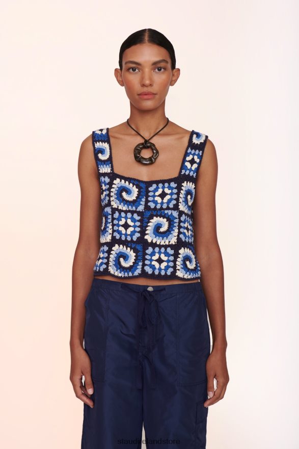 Women Clothing Acid Cobalt STAUD PSYCHEDELIC TOP H8RLPJ426