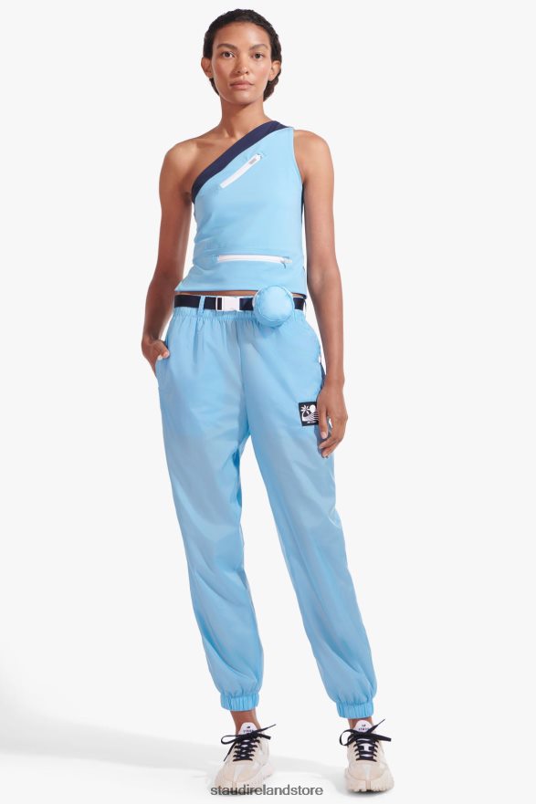 Women Clothing Alaskan Blue NB X STAUD BELTED NYLON TRACK PANT H8RLPJ561