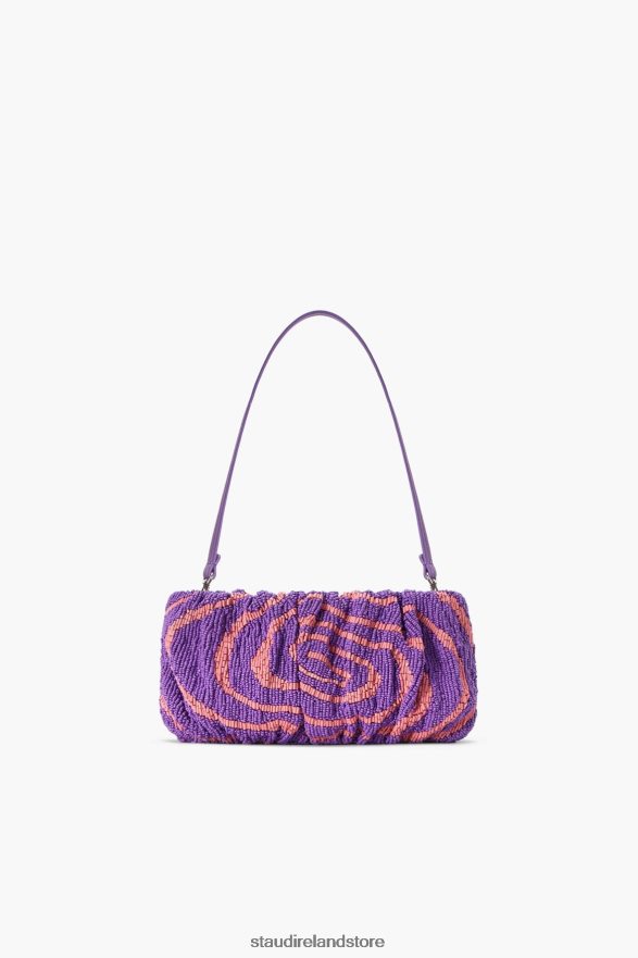 Women Clothing Amethyst Acid Swirl STAUD BEADED BEAN BAG H8RLPJ677