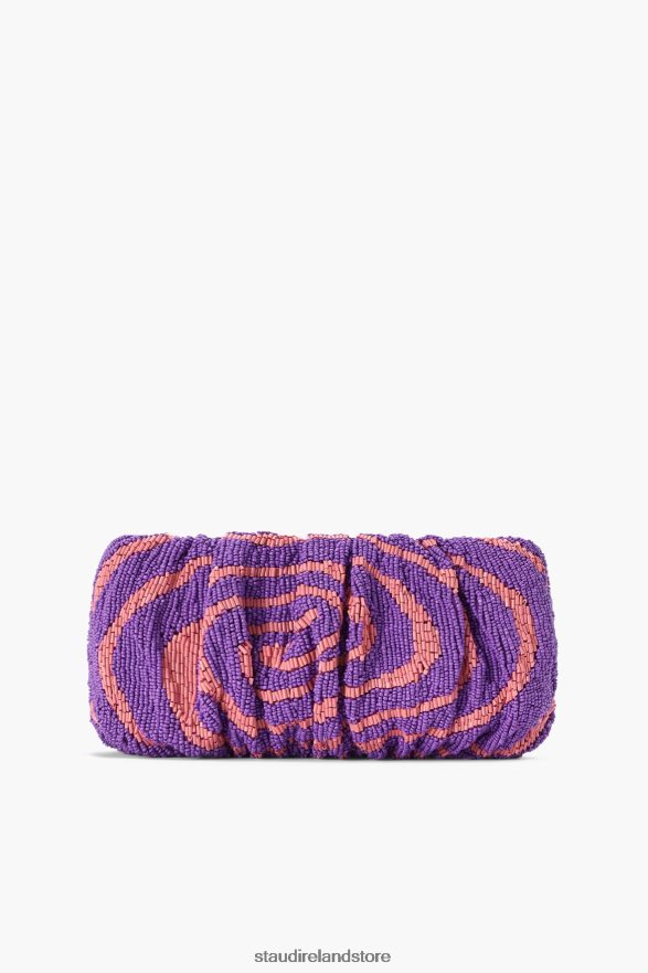 Women Clothing Amethyst Acid Swirl STAUD BEADED BEAN BAG H8RLPJ677