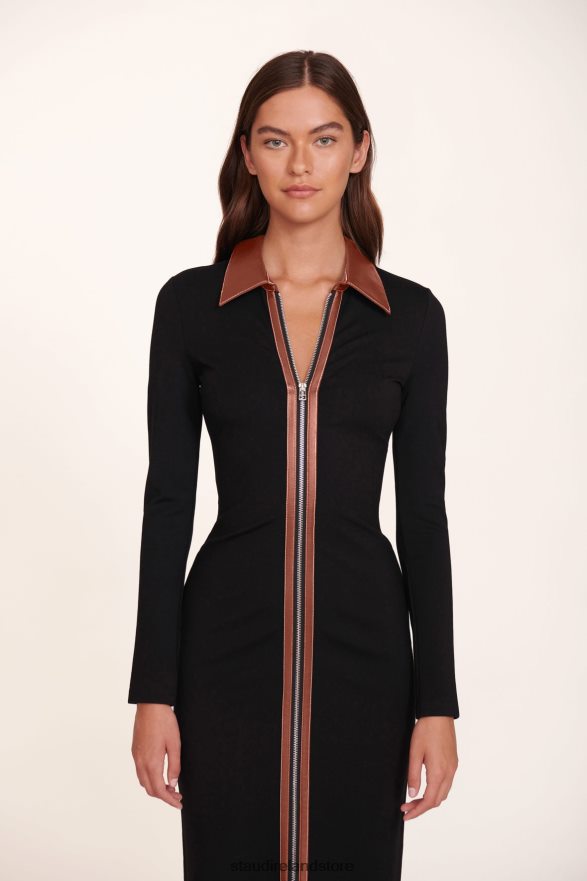 Women Clothing Black STAUD ALFRED DRESS WHISKEY H8RLPJ299