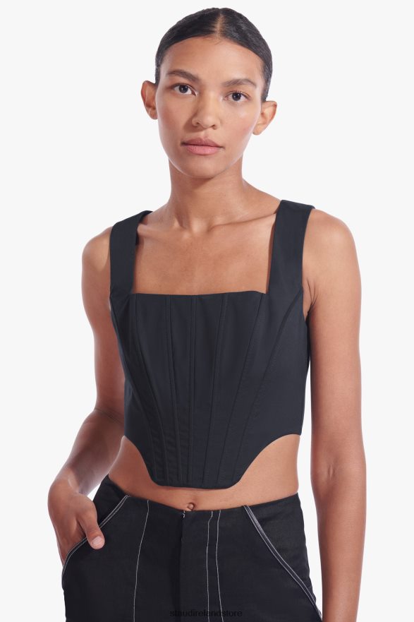 Women Clothing Black STAUD ALICE TOP H8RLPJ385