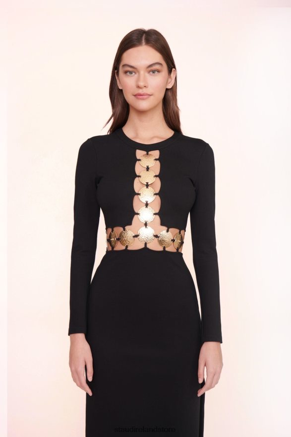 Women Clothing Black STAUD DELPHINE DRESS H8RLPJ242