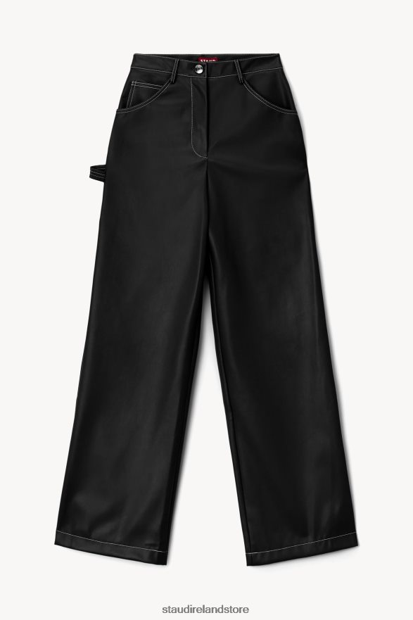 Women Clothing Black STAUD DOMINO PANT VEGAN LEATHER H8RLPJ555