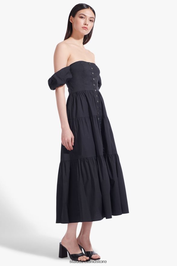 Women Clothing Black STAUD ELIO DRESS H8RLPJ312