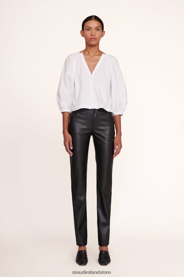 Women Clothing Black STAUD ELLIOT PANT VEGAN LEATHER H8RLPJ557