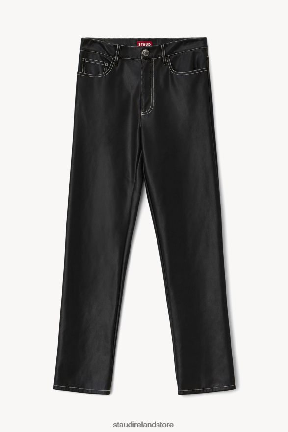 Women Clothing Black STAUD ELLIOT PANT VEGAN LEATHER H8RLPJ557