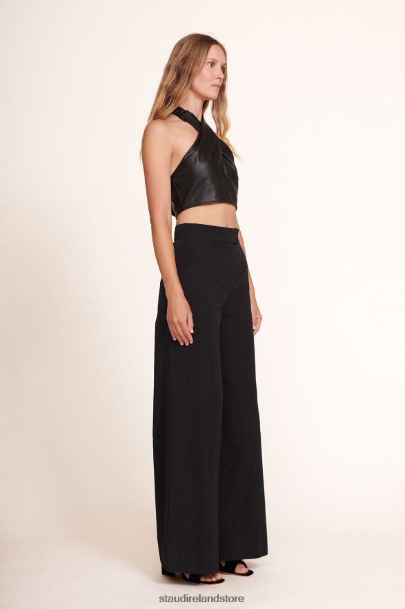 Women Clothing Black STAUD KAI TOP VEGAN LEATHER H8RLPJ449