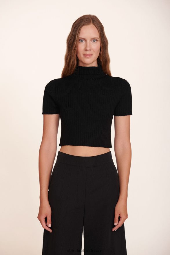 Women Clothing Black STAUD LILOU TOP H8RLPJ452