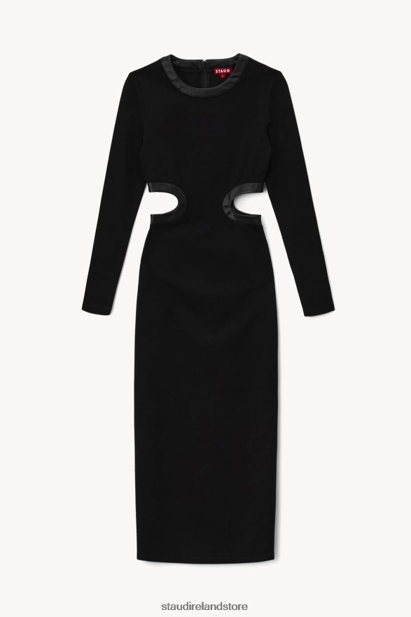 Women Clothing Black STAUD LONG SLEEVE DOLCE DRESS H8RLPJ298